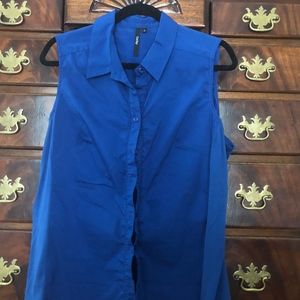 Cathy Royal Blue Button Front Blouse
